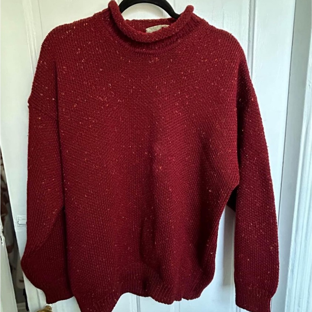 Patterned Red Carraig Donn Warm Wool Sweater